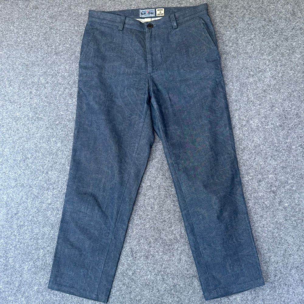 Blue Blue Japan Indigo Cotton Capri Pants Made in Japan J5534 Size 2 City Lux